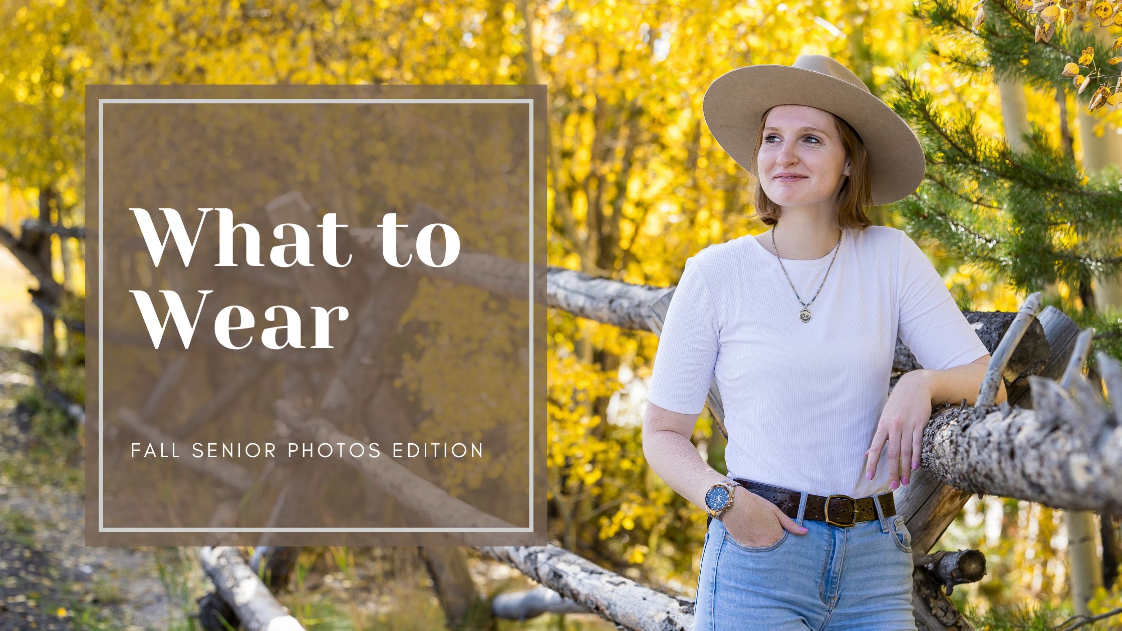 High school senior in a fall outfit for a senior photo session style guide